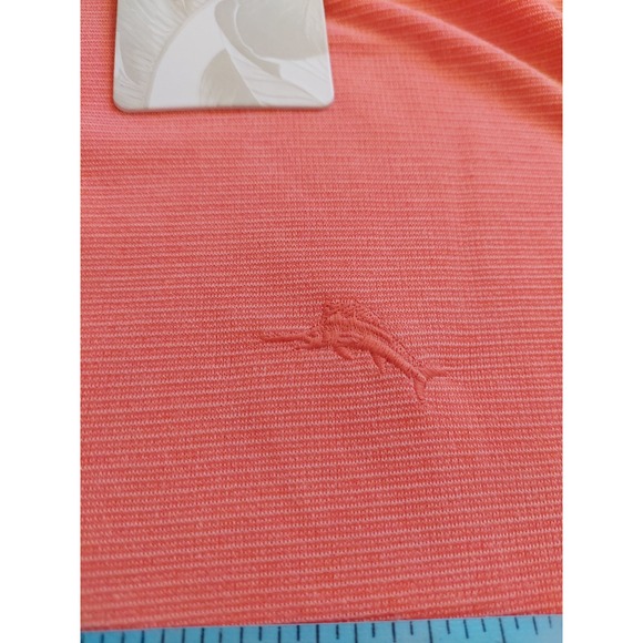 Tommy Bahama Men's Logo Polo Shirt Knit Tencel Blend Melon Size Large - New! - Picture 5 of 11